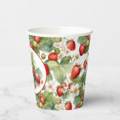 Waterverf voor aardbeien in Cute Strawberries Papieren Bekers (Links)