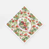 Waterverf voor aardbeien in Cute Strawberries Servet (Hoek)