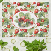 Waterverf voor aardbeien in Cute Strawberries Theedoek (Gevouwen)