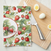 Waterverf voor aardbeien in Cute Strawberries Theedoek (Quarter Fold)