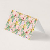 Waterverf voor ananas en Hibiscus Flowers Kaart (Achterkant)