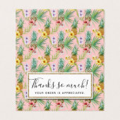 Waterverf voor ananas en Hibiscus Flowers Kaart (Buitenkant ongevouwen)