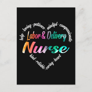 Waterverf voor arbeids- en leveringszurenhart Word Feestdagenkaart