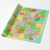 WATERVERF VOOR ASTER- EN CONE-STROMEN EN TROPISCHE CADEAUPAPIER (Uitgerold)