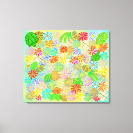 WATERVERF VOOR ASTER- EN CONE-STROMEN EN TROPISCHE CANVAS AFDRUK