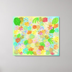 WATERVERF VOOR ASTER- EN CONE-STROMEN EN TROPISCHE CANVAS AFDRUK