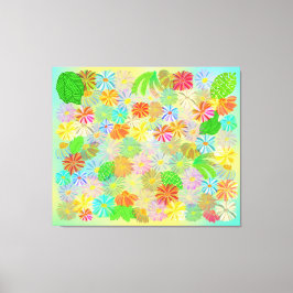 WATERVERF VOOR ASTER- EN CONE-STROMEN EN TROPISCHE CANVAS AFDRUK