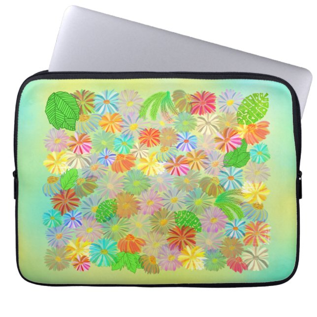 WATERVERF VOOR ASTER- EN CONE-STROMEN EN TROPISCHE LAPTOP SLEEVE (Voorkant)