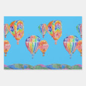 Waterverf voor ballonvaardige blauwe luchtballonva inpakpapier vel (Voorkant 3)