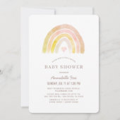 Waterverf voor bemand regenboog Roze virtueel Baby Kaart (Voorkant)