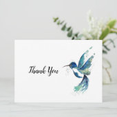 Waterverf voor blauwe haarvogel bedankkaart (Staand voorkant)