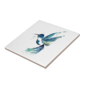 Waterverf voor blauwe haarvogel tegeltje (Zijkant)