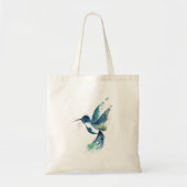 Waterverf voor blauwe haarvogel tote bag (Voorkant)
