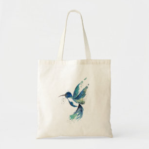 Waterverf voor blauwe haarvogel tote bag