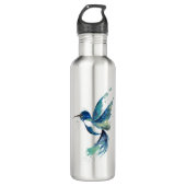 Waterverf voor blauwe haarvogel waterfles  (Voorkant)