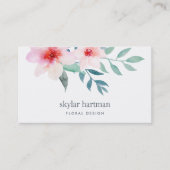 Waterverf voor Blush en Sage Floral Visitekaartje (Voorkant)