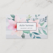 Waterverf voor Blush en Sage Floral Visitekaartje (Voorkant)