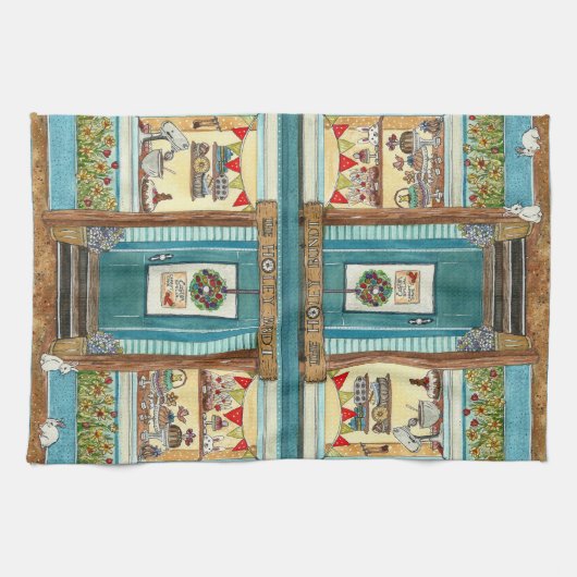 Waterverf voor broodrooster en broodjeskoop theedoek (Horizontaal)