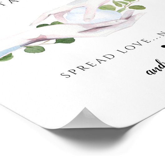 Waterverf voor bruiloft Sanitizing Station Poster (Hoek)