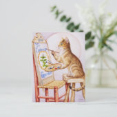 Waterverf voor bruin tafelschilderwerk Kunst voor  Briefkaart (Staand voorkant)