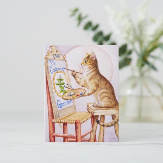 Waterverf voor bruin tafelschilderwerk Kunst voor  Briefkaart (Staand voorkant)