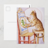 Waterverf voor bruin tafelschilderwerk Kunst voor  Briefkaart (Voorkant / Achterkant)