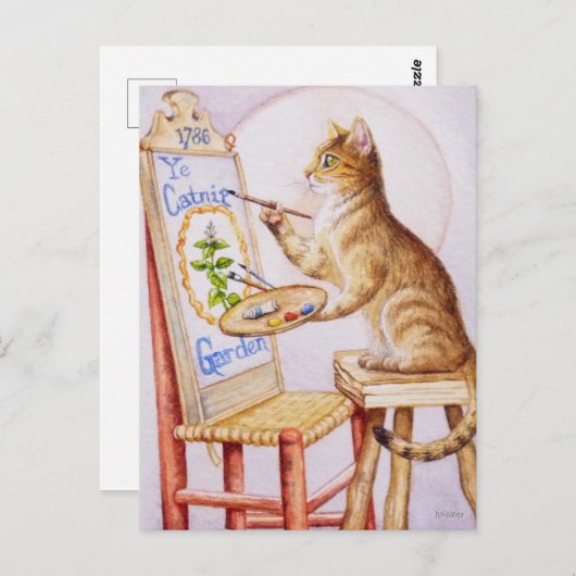 Waterverf voor bruin tafelschilderwerk Kunst voor  Briefkaart (Voorkant / Achterkant)