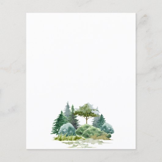 Waterverf voor budgetbruiloft bosbomen (Achterkant)