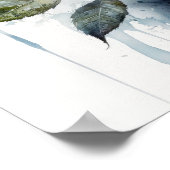 Waterverf voor charmerend blauw Roos Poster (Hoek)