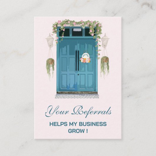 Waterverf voor de bouw van een onroerend-goedagent aanbevelingskaartje (Voorkant)