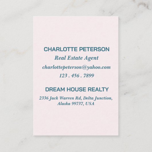 Waterverf voor de bouw van een onroerend-goedagent aanbevelingskaartje (Achterkant)