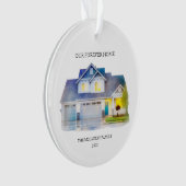 Waterverf voor de naam en het jaar van de thuisfam ornament (voorkant)