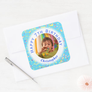 Waterverf voor de verjaardag van het kind Vierkante Sticker
