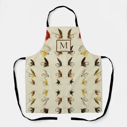 Waterverf voor de visserij op forel op vliegen schort (Voorkant)