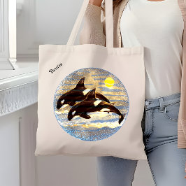 Waterverf voor de zegen van Orca, Killer Whales Tote Bag