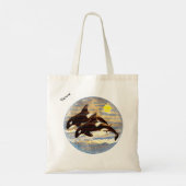 Waterverf voor de zegen van Orca, Killer Whales Tote Bag (Achterkant)