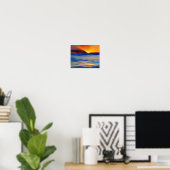 Waterverf voor de Zonnevisserij in de Tranquil Oce Poster (Thuiskantoor)