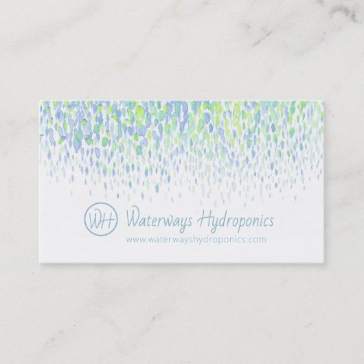 Waterverf voor druppelinfusie op basis van waterst visitekaartje (Voorkant)