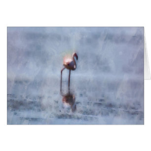 Waterverf voor eenzame Flamingo