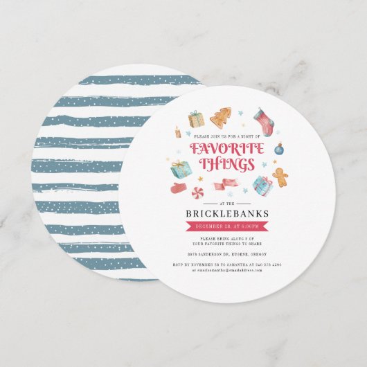 Waterverf voor favoriete Feestdagen voor kerstmis Kaart (Voorkant / Achterkant)