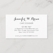 Waterverf voor gebak - Zonnebloembakkerij Visitekaartje (Achterkant)