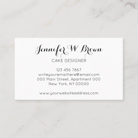 Waterverf voor gebak - Zonnebloembakkerij Visitekaartje (Achterkant)