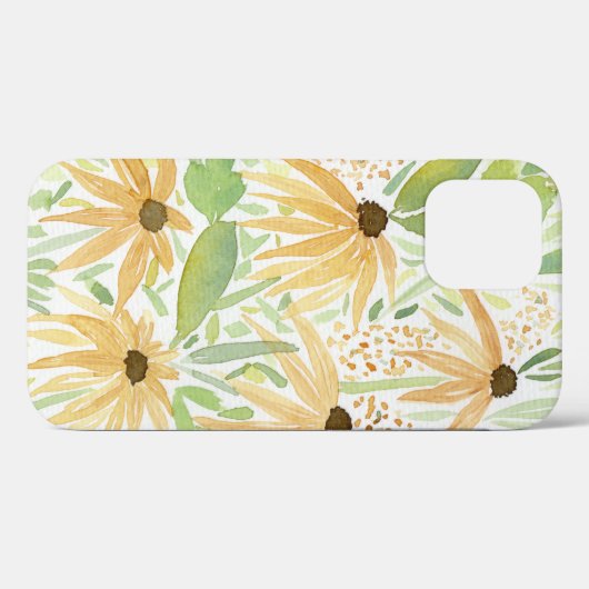 Waterverf voor Gele Zonnebloemen Case-Mate iPhone Case (Achterkant (horizontaal))