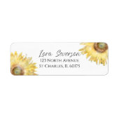 Waterverf voor Gele Zonnebloemen Etiket (Voorkant)