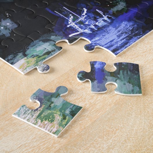 Waterverf voor gevechten over oceaanboat legpuzzel (Zijkant)