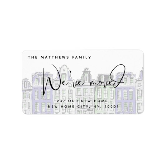 Waterverf voor geverfde wonnen Nieuw adres voor th Etiket (Voorkant)