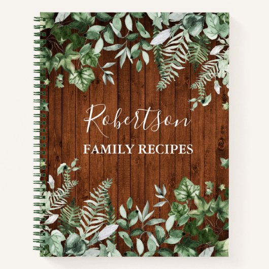Waterverf voor gezinskool Ivy Sage Fern Recipe Notitieboek (Voorkant)
