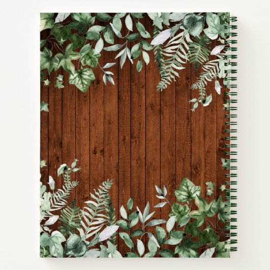 Waterverf voor gezinskool Ivy Sage Fern Recipe Notitieboek (Achterkant)