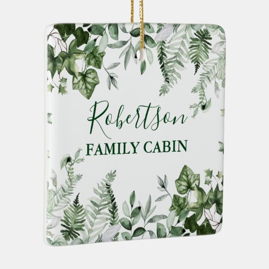 Waterverf voor gezinskool Ivy Sage Ferns Botanisch Keramisch Ornament (Rechts)