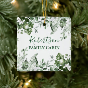 Waterverf voor gezinskool Ivy Sage Ferns Botanisch Keramisch Ornament
